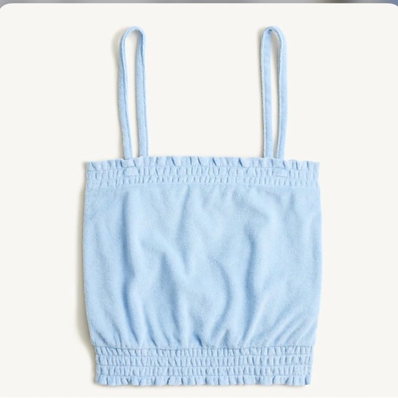 J. Crew Tops - J. Crew NWT Smocked Towel Terry Tank - Hydrangea Blue
